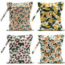 4 Pack Cute Fruit Wet Bag Waterproof Washable Reusable Different Fruits4 0127
