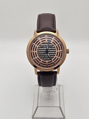 Stuhrling Winchester Colosseum Mens Analog Swiss Quartz Watch Coppertone Case  