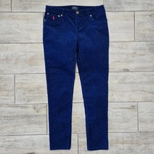 Polo Ralph Lauren Royal Blue Corduroy Pant Youth Red Pony Stretch Feel 14