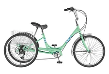 Sun Traditional 3 Wheel Adult Tricycle 24-inch 7 Speed in Mint Pearl
