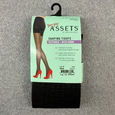 Love Your Assets by Spanx Shaping Tights Textured Wish Bone Black Size 2 NIP