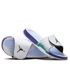 Size 9 Nike Air Jordan Hydro Retro 5 Slide Grape White Purple Shoes 555501-103