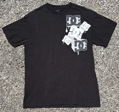 Y2K Skateboarding Men's DC Shoes White Logo Size M Screen Printed DC Shoes Tag