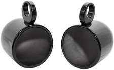 Pair MAC80B 7.7" Black Aluminum Wakeboard Tower Speaker Pods, Waterproof, Marine