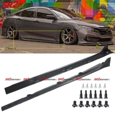 For 2016-2021 Honda Civic Sedan TY-R Style Add on Side Skirt Extension Body Kit