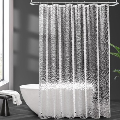 AooHome Duschvorhang Transparent, 180x200cm mit 5 Magnete unten, Antischimmel