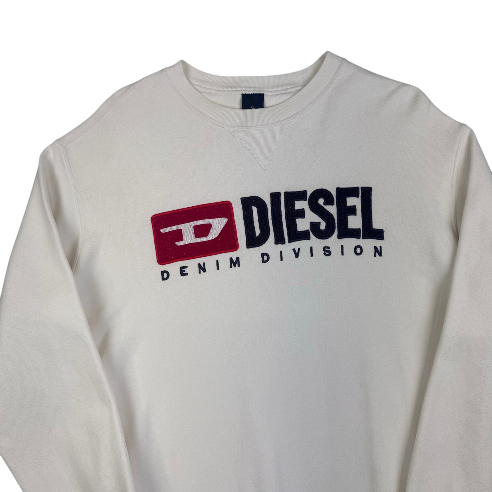 Diesel Men's XL Denim Division Embroidered Sweatshirt White image 3