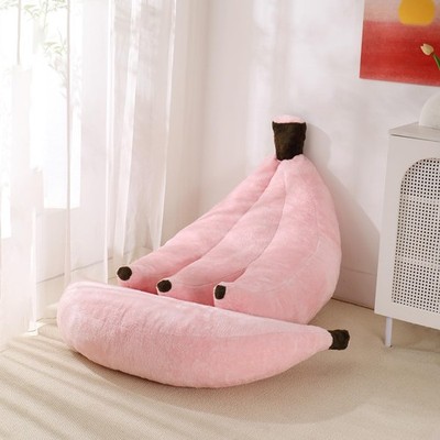Banana Bean Bag Chair with Ottoman, Floor Sofa Bed with Footrest, Comfy Conve...