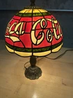 Coke Coca Cola VTG Tiffany Style Plastic Stained Glass Style Shade Lamp 15”