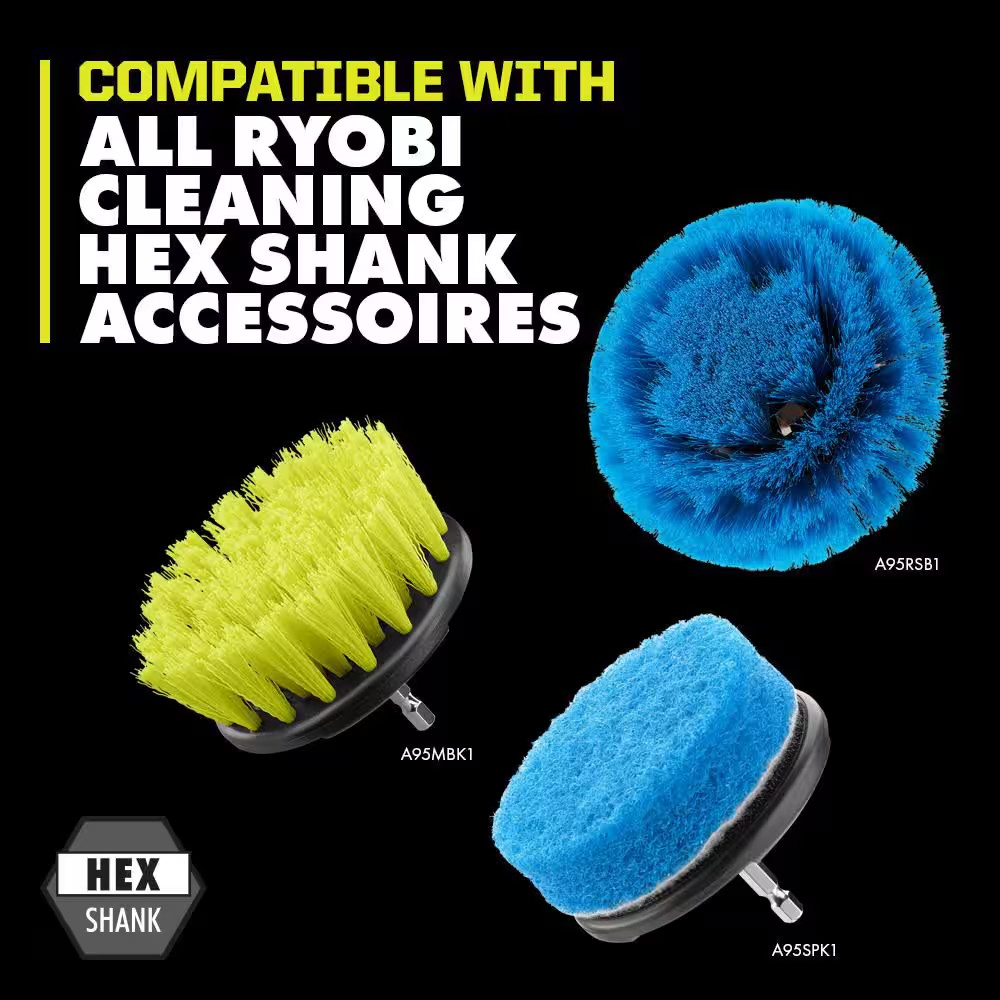 RYOBI USB Lithium Telescoping Power Scrubber Kit – 2Ah Battery, Charger & Hex
