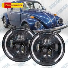 Pair 7 Led Headlight Halo Angel Eyes For Vw Super Beetle 1971-1979 Beetle 50-79 Pair 7 Led Headlight Halo Angel Eyes For Vw Super Beetle 1971-1979 Beetle 50-79