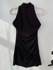 Fashion Nova Allison Ruched Mini Dress Size Large Sleeveless Bodycon Party NEW