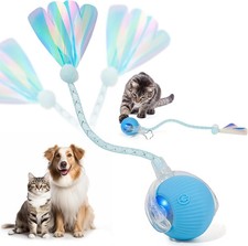 Interactive Cat Toys for Indoor Cats Dogs, Agile Moving Cat Ball with Elastic