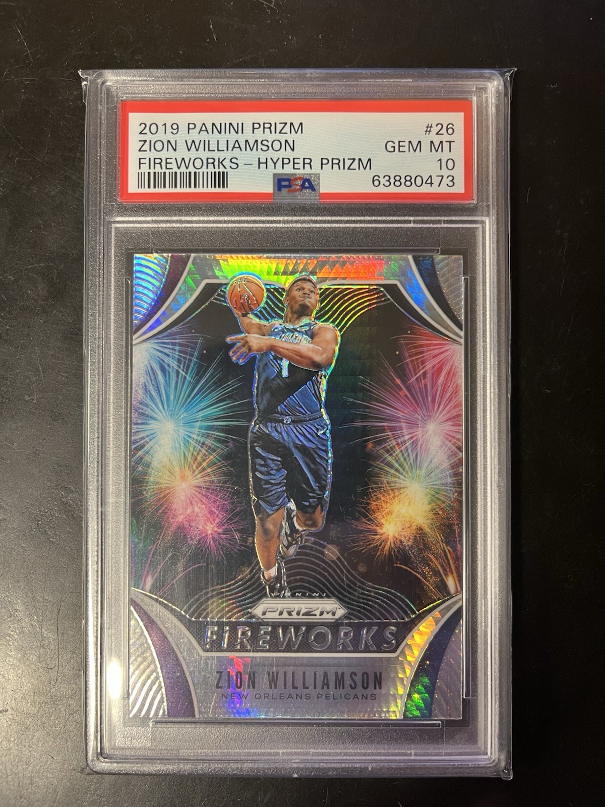 2019 Panini Fireworks Hyper Prizm #26 Zion Williamson PSA 10 Gem Mint Rookie