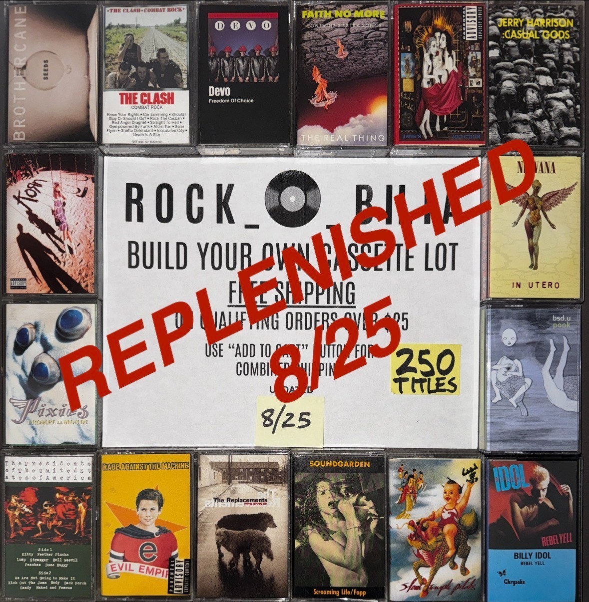 $1 & UP PUNK ALT GRUNGE BUILD YOUR CASSETTE LOT FREE SHIP ORDERS OVER $25