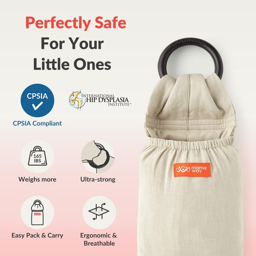 Baby Ring Sling Carrier - Newborn and Toddler Sling (Supports up to 154lbs), ... - Picture 2 of 9