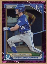 2024 Bowman Chrome Prospects Fuchsia Lunar Refractor #33 Carson Roccaforte /199
