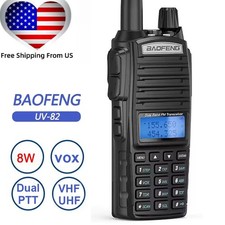 Baofeng Radio UV-82 8W Walkie Talkie Long Range Dual PTT VHF UHF Two Way Radio