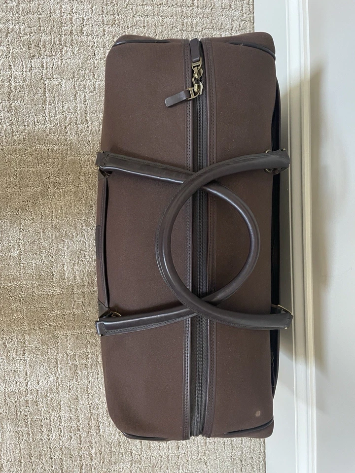 Винтажная коричневая холщовая и кожаная спортивная сумка Hartmann 18 дюймов - Изображение 3 из 4