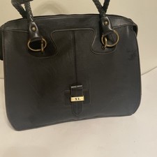 XL Logo Women s Bag. Vegan PU Leather Bag Black Twisted Handle 10 X 13