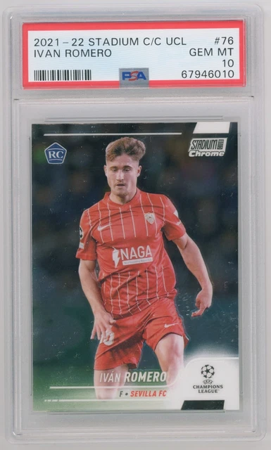 IVAN ROMERO 2021-22 TOPPS STADIUM CLUB UCL ROOKIE #76 PSA 10 GEM MINT RC