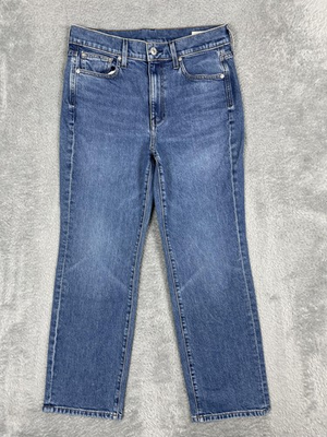 #ad AYR The LaLa Jeans Womens 29S Blue High Rise Straight Ankle Made In USA Denim $64.99