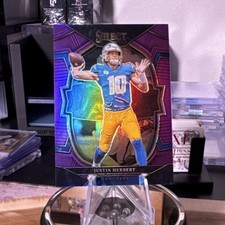 2022 Panini Select Concourse Justin Herbert #14 Purple Prizm /75