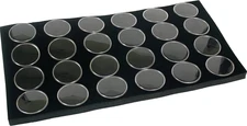 FindingKing 24 Gem Jars Black Foam Display Stackable Showcase Tray Insert