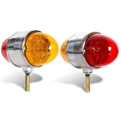 2PCS Double Face Watermelon Lights - 34 LED Dual Function Amber/Red Turn Sign...