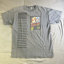 Super Mario Bros Retro NES Game Tee Adult M Gray Cotton Short Sleeve AAA
