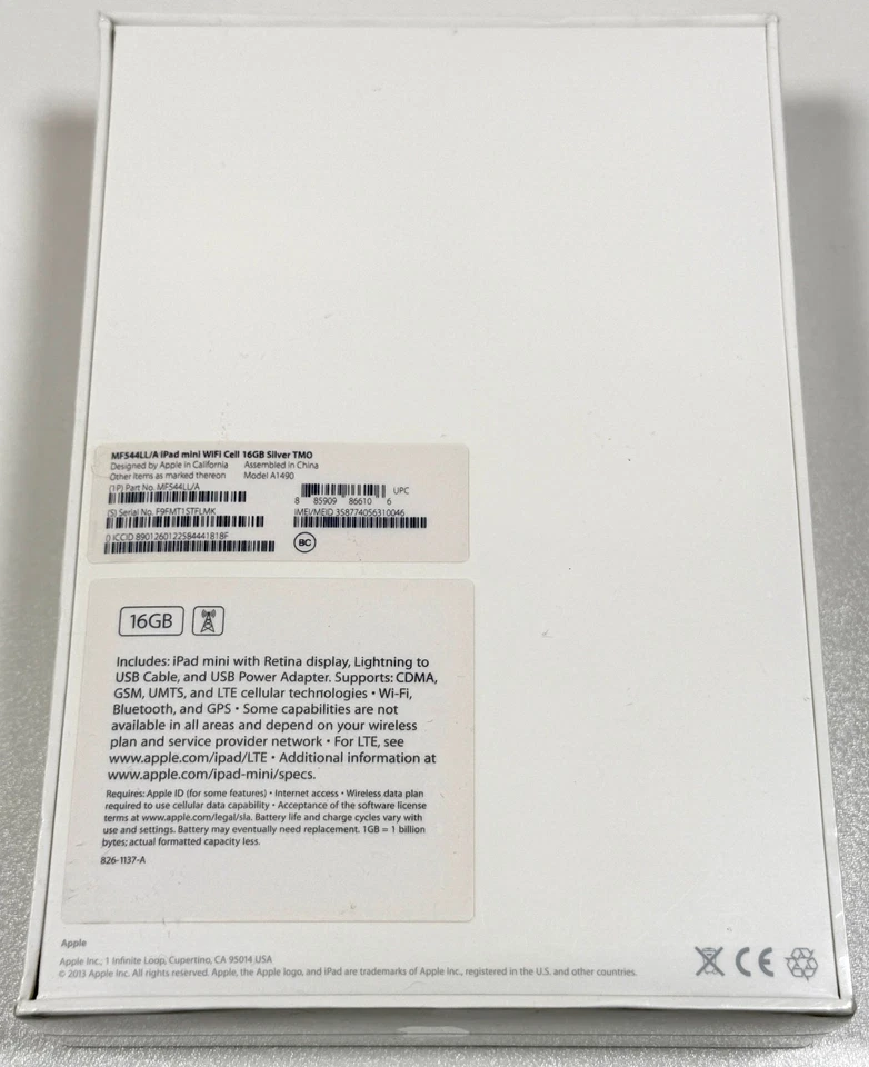 Apple iPad mini 2 16GB Wi-Fi + Cellular Silver MF544LL/A A1490 iOS 7 NEW Sealed - Image 3 of 4