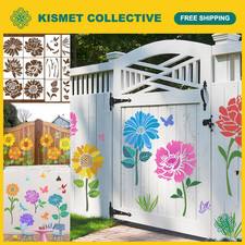 12 PCS Reusable Flower Stencils for Painting on Wood, Rocks, Canvas  Fabric - D
