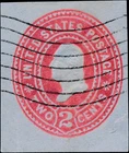 US Postal Stationery 2¢ Washington Cut Square - Rare Blue Paper Jumbo Margins