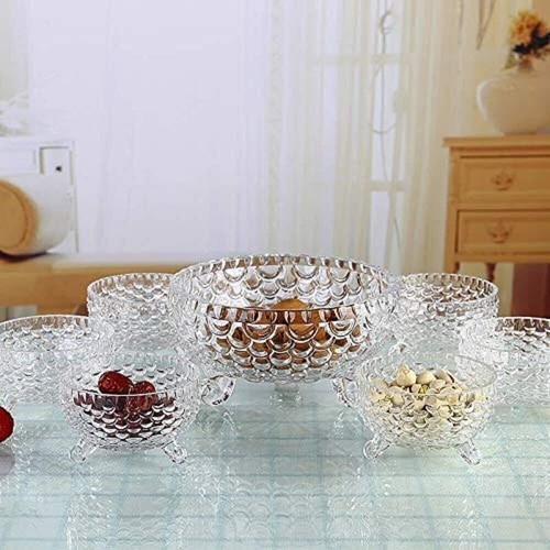 7 Piece Glass Bowls Set Glass Fruit Triffle Salad Bowls Trifle Dessert Ice Cream - Picture 8 of 9