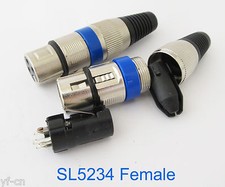 10pcs SL5234 XLR 3pin Female Microphone Mic Speaker Audio Connector w/Blue Ring