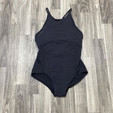 LULULEMON Lined Sleeveless Black Mesh Bodysuit Leotard Girl's Size 12