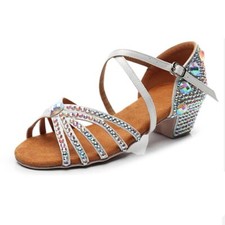 Dance Shoes Kids Girls Ballroom Tango Low heels 3.5cm dancing shoes for women