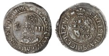1638-42 Charles I Threepence, mm Book, Royalist Aberystwyth, S-2894