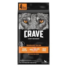 CRAVE Grain Free Adult Dry Dog Food 4 lb High Protein Chicken Formula