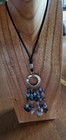vintage mcm silver hematite/rose quartz necklace — photo 4