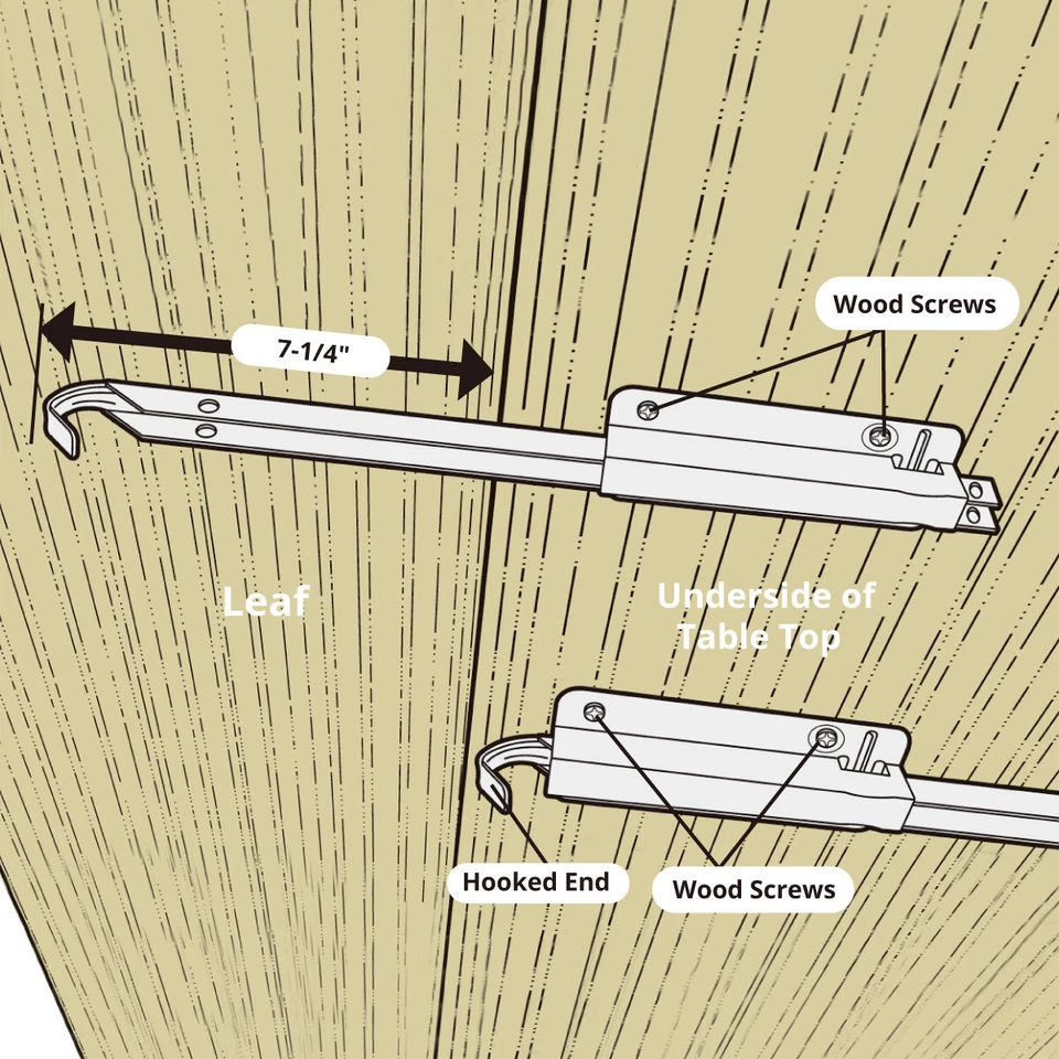 POWERTEC 71426 Soportes de Mesa Hoja Caída de Metal, Juego de 2 (Plata) Foto 3 de 4