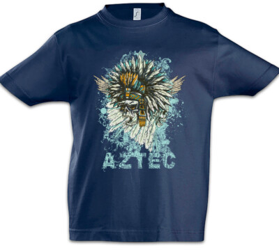 Dead Aztec Chief Kids Boys T-Shirt Native American Axe Tomahawk Headman Indian
