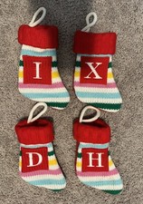 WONDERSHOP Multicolor Mini 7.5" Christmas Knit Stockings USED 