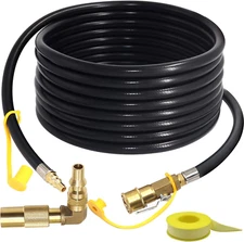 24FT RV Quick Connect Grill Propane Hose LP w Elbow Adapter for 17"/22" Griddles