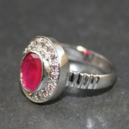 Lab Created Ruby Men Ring Roby Ring Yaqut Ring Ring Handmade Ring - Picture 7 of 9