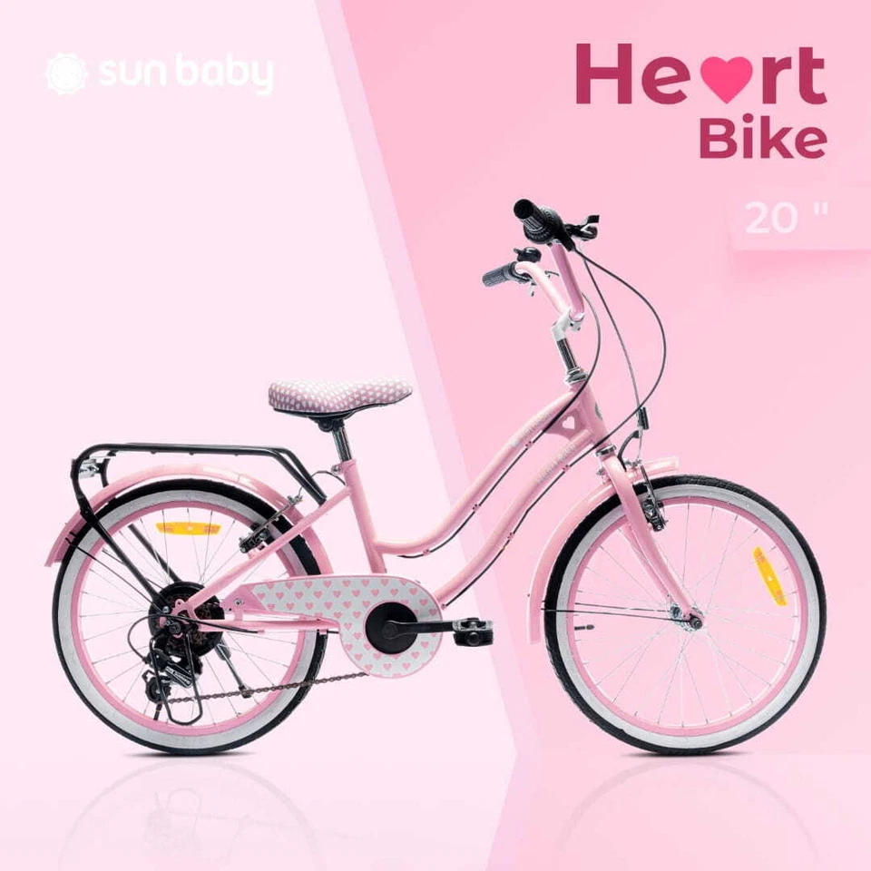 20 Zoll Kinderfahrrad 6-Gang Kinder fahrrad Rad Mädchen Shimano Heart Bike rosa - Bild 3 von 4