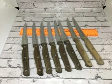 Chicago Cutlery Stainless Set of 8 Steak Knives Wood Handle 5" Blade 25E21BG
