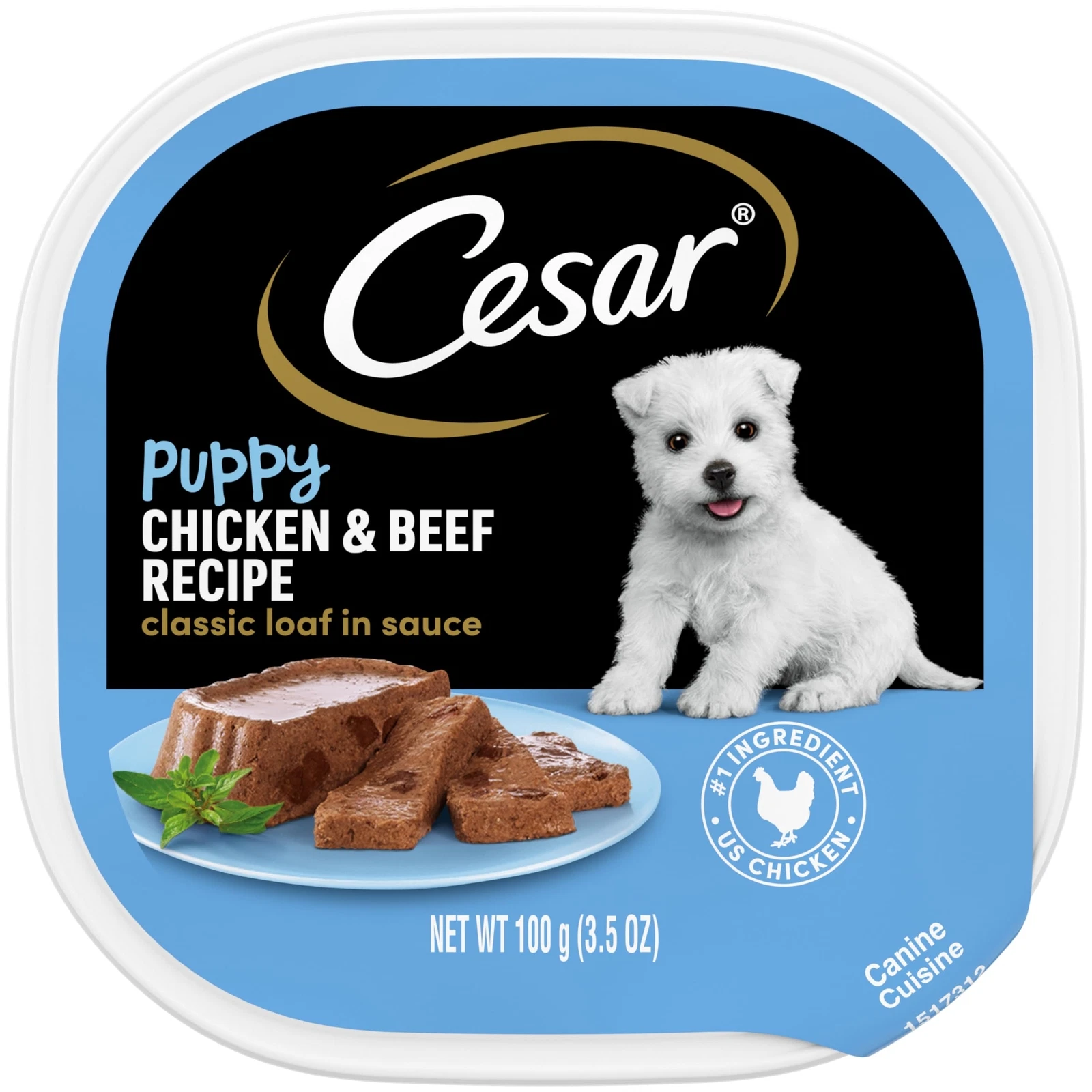 Puppy Wet Dog Food Classic Loaf in Sauce Chicken & Beef Recipe 24 3.5 oz. Eas...
