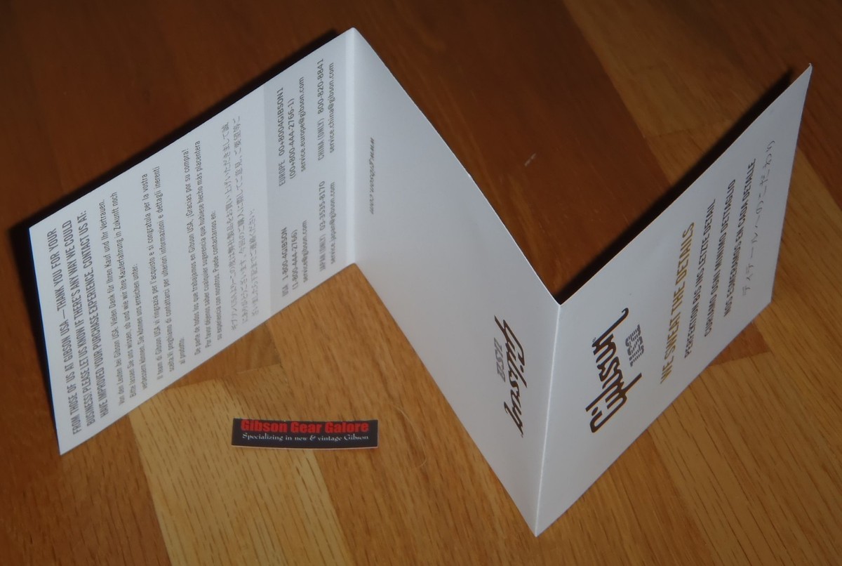 Gibson Explorer Manual Case Candy Warranty Wrench COA Guitar Parts