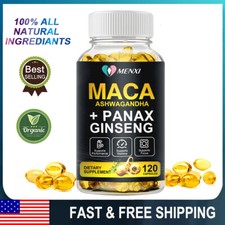 Maca Root,Ashwagandha,Panax Ginseng Extract Organic Male Enhancing 120 Capsules